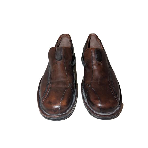 Clarks shoes Men's Escalade Step Loafers Brown Leather Slip On Size 11M Casual - Picture 3 of 9